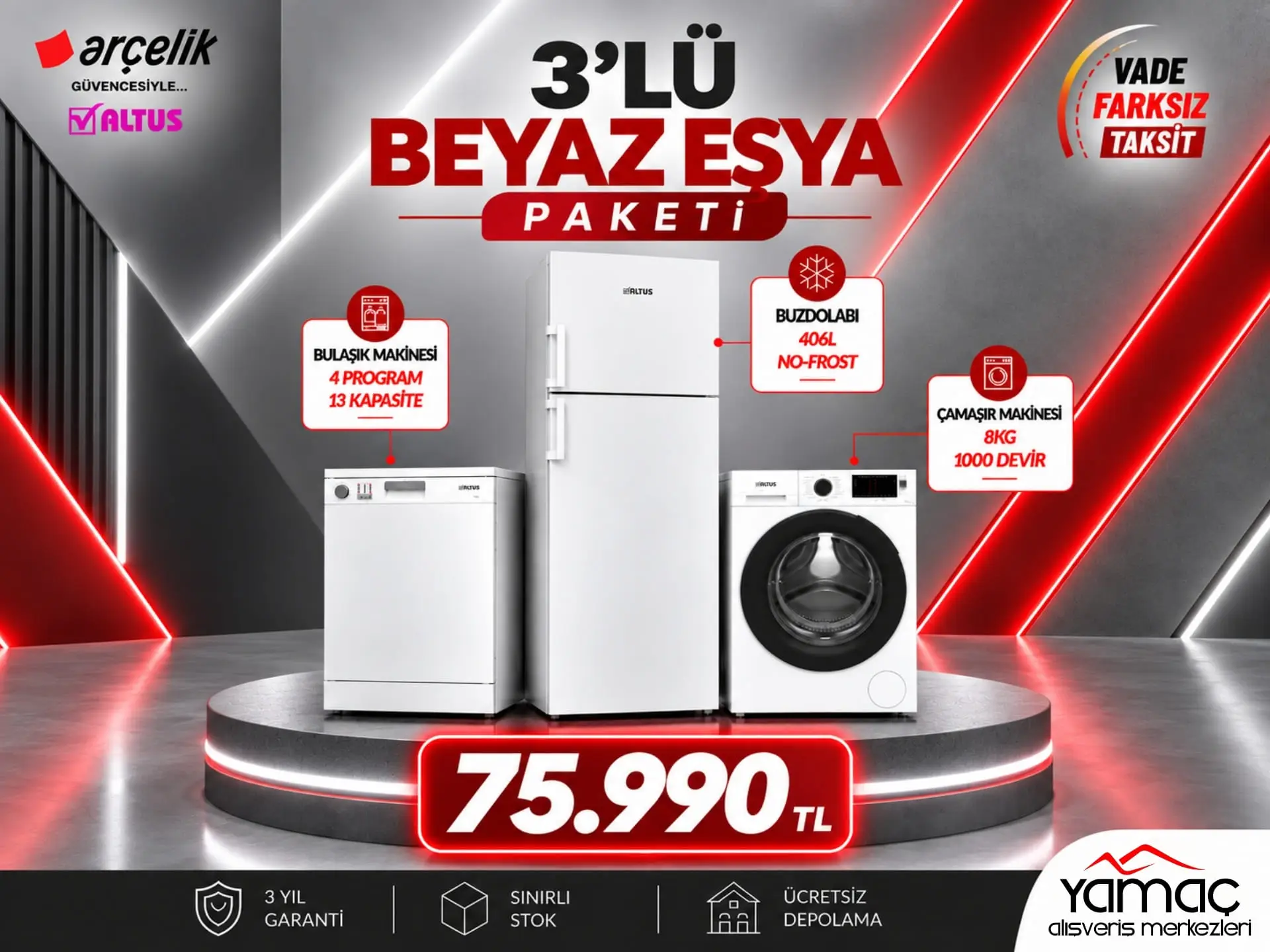 Altus Beyaz Eşya Seti - Paket 1