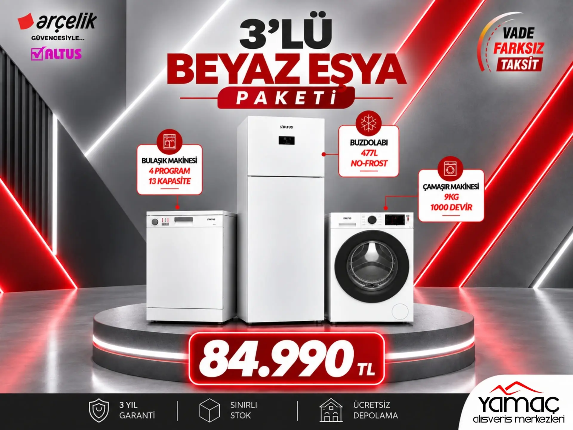 Altus Beyaz Eşya Seti - Paket 2