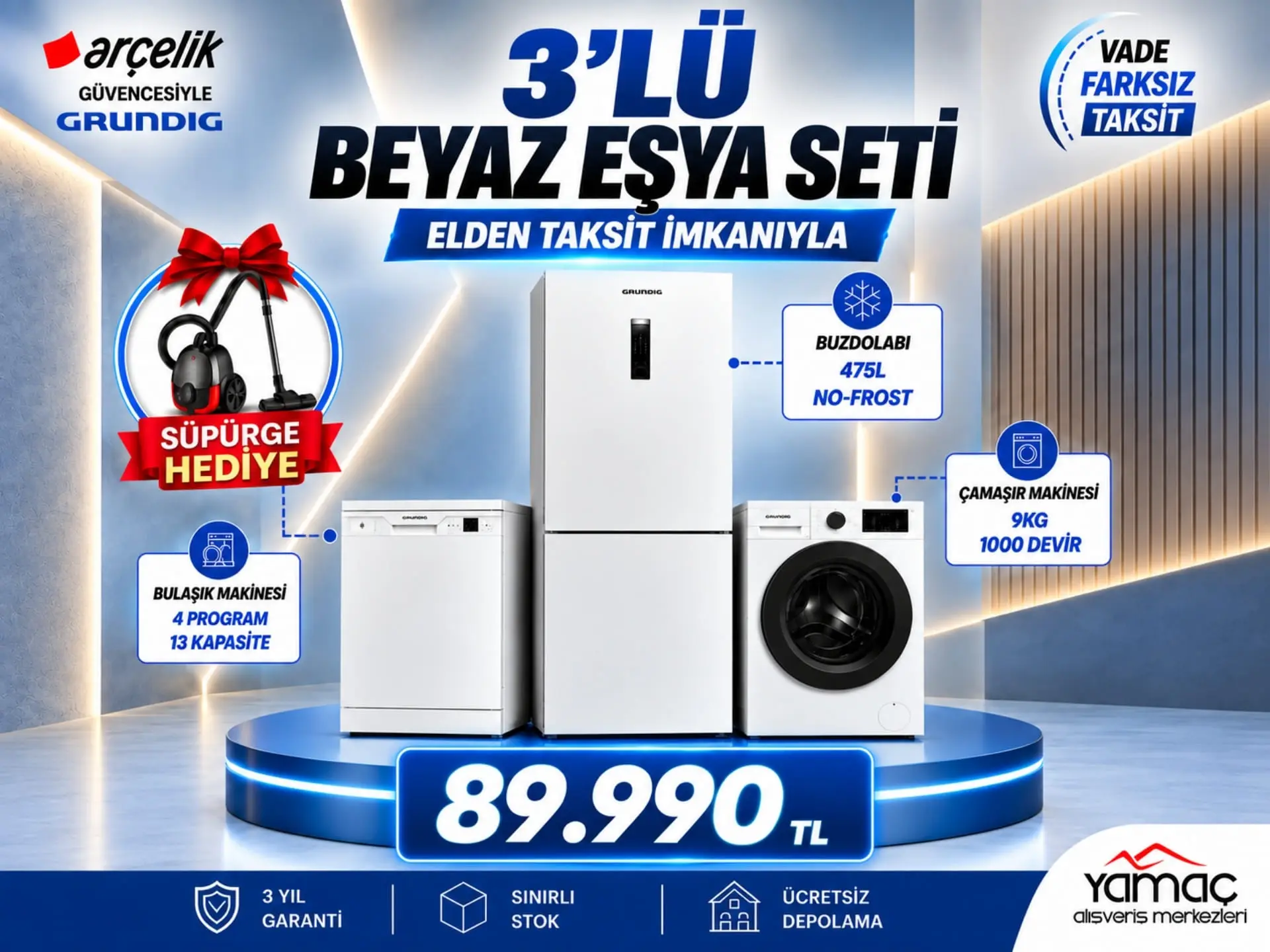Grunding Beyaz Eşya Seti