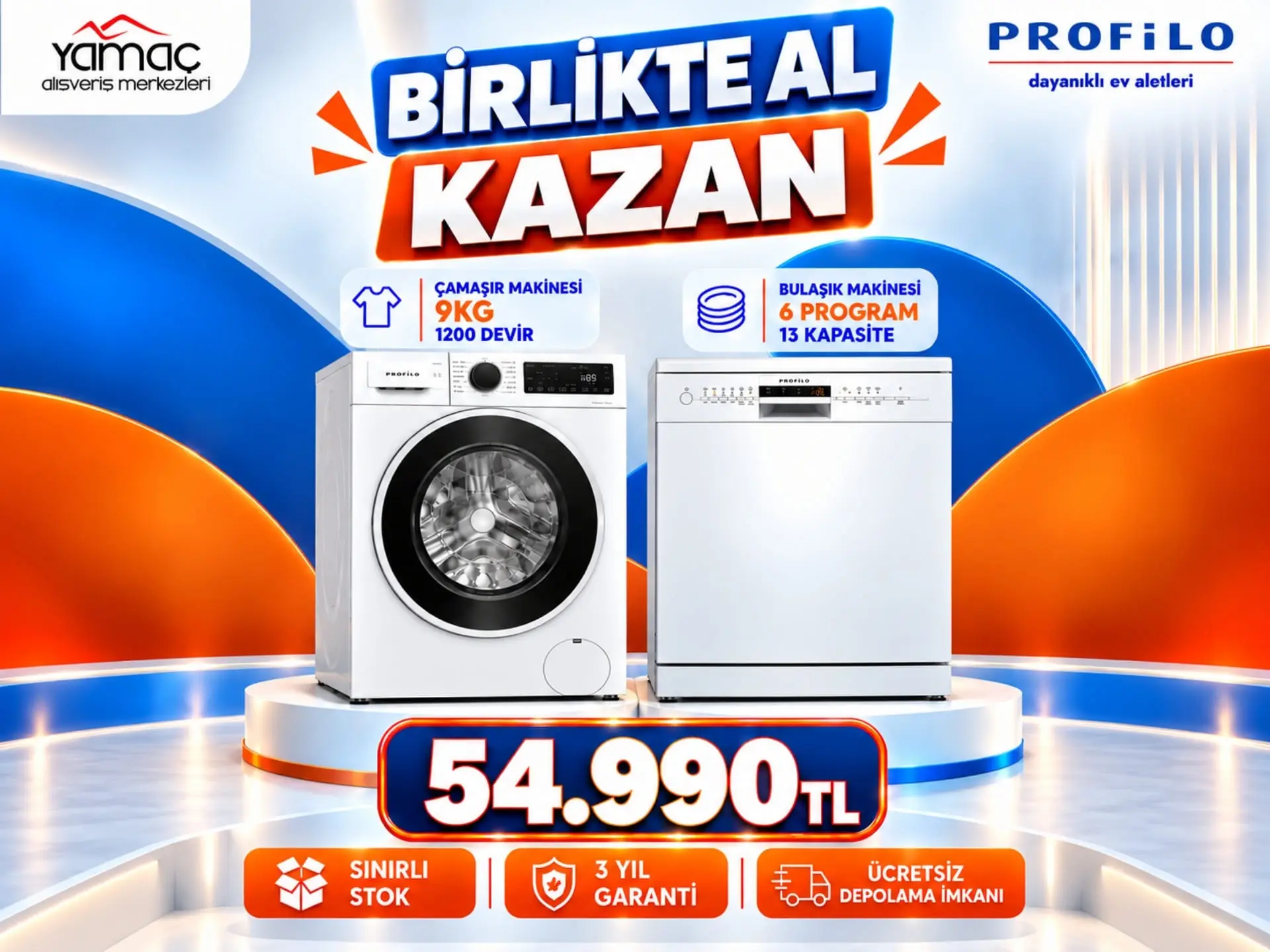Profilo 2'li Beyaz Eşya Seti - Paket 1