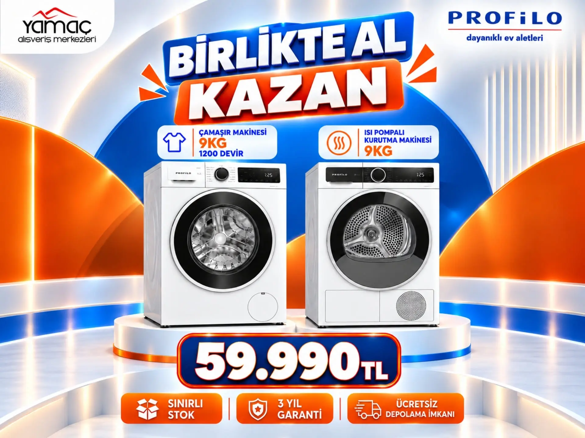 Profilo 2'li Beyaz Eşya Seti - Paket 2
