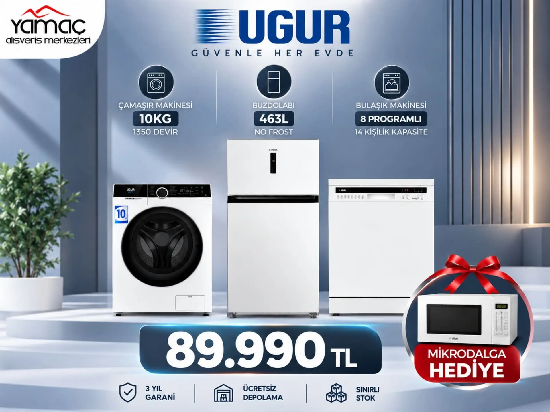 Uğur Beyaz Eşye Seti - Paket 1